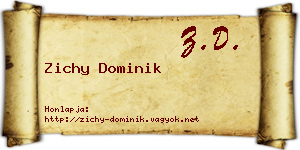 Zichy Dominik névjegykártya